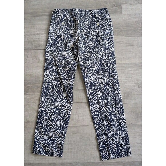 New PT Torino PT01 Woman Pants Midnight Blue Geometric Sz 40 NWT - Picture 7 of 11